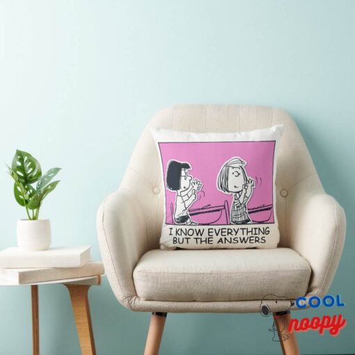 Marcie Peppermint Patty Counting Throw Pillow 3