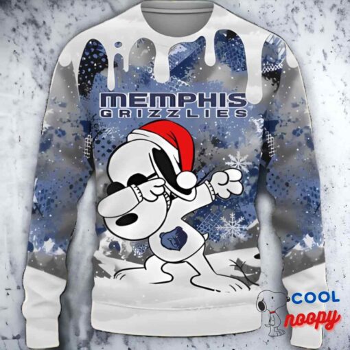 Memphis Grizzlies Snoopy Dabbing The Peanuts Sports Ugly Christmas Sweater 1