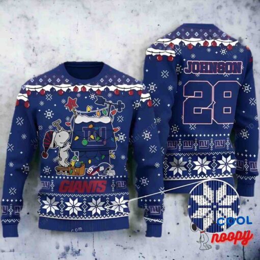 Men’s Snoopy York Giants Ugly Christmas Sweater 1