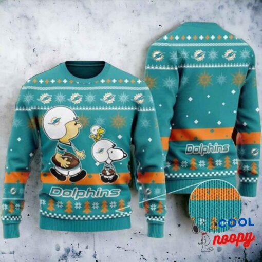 Miami Dolphins Peanuts Snoopy Charlie Brown Ugly Sweater 1