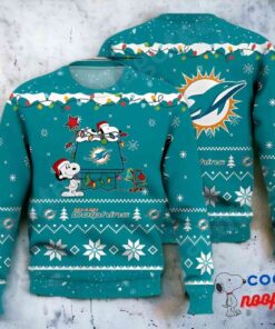 Miami Dolphins Snoopy Nfl Ugly Christmas Sweater 1