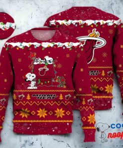 Miami Heat Snoopy Nba Ugly Christmas Sweater 1