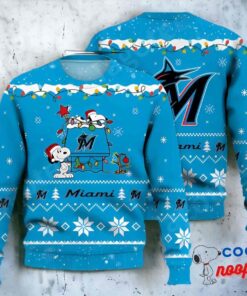 Miami Marlins Snoopy Mlb Ugly Christmas Sweater 1