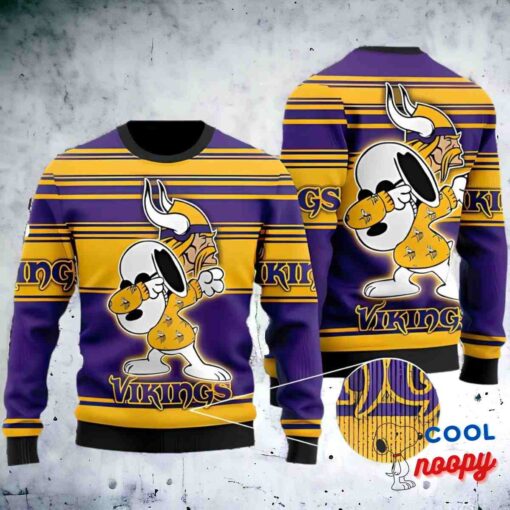 Minnesota Vikings Snoopy Dabbing Christmas Gift Ugly Christmas Sweater 1
