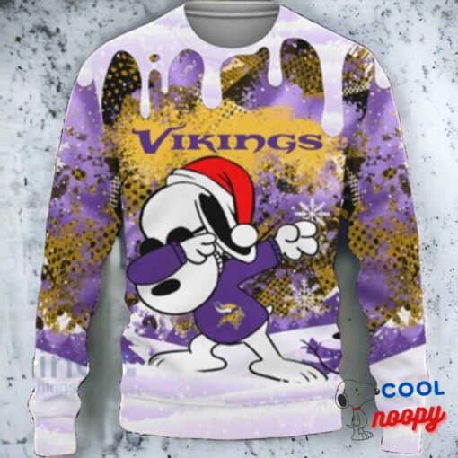 Minnesota Vikings Snoopy Dabbing The Peanuts Ugly Christmas Sweater 1