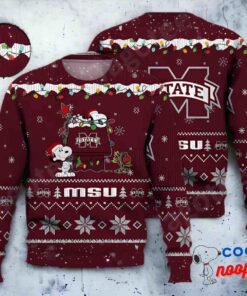 Mississippi State Bulldogs Snoopy Ncaa Ugly Christmas Sweater 1