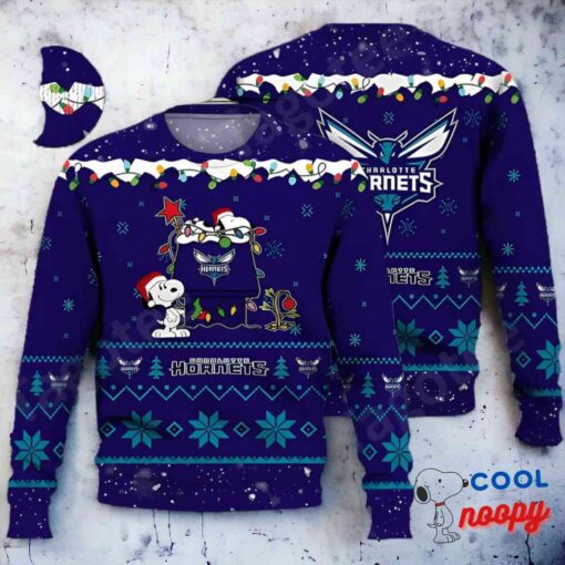 Nba Charlotte Hornets Snoopy Ugly Christmas Sweater 1