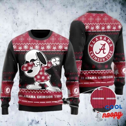 Nfl Alabama Crimson Tide Snoopy Dabbing Ugly Christmas Sweater Holiday Party 1