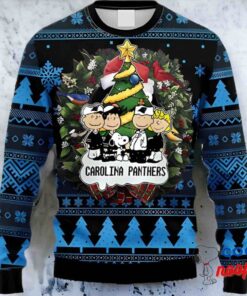 Nfl Carolina Panthers Snoopy Dog Christmas Ugly Sweater For Men Women 1
