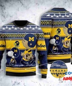 Nfl Charlie Brown And Snoopy Michigan Wolverines Ugly Christmas Sweater 1
