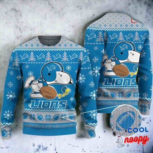 Nfl Detroit Lions Snoopy Ugly Christmas Sweater 1