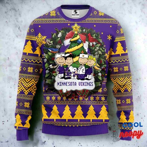 Nfl Minnesota Vikings Snoopy Dog Ugly Christmas Sweater 1