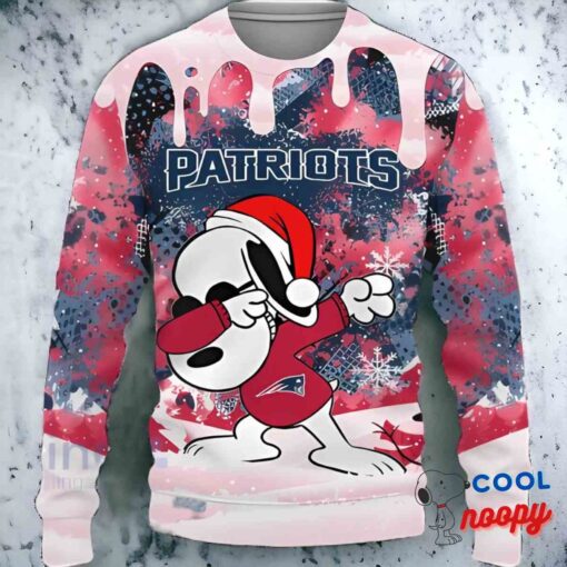 New England Patriots Snoopy Dabbing The Peanuts Sports Ugly Christmas Sweater 1