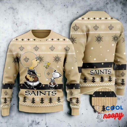New Orleans Saints Charlie Brown Peanuts Snoopy Ugly Sweater 1