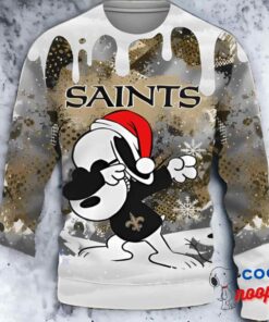 New Orleans Saints Snoopy Dabbing The Peanuts Sports Ugly Christmas Sweater 1