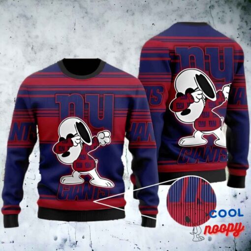 New York Giants Dabbing Snoopy Christmas Ugly Sweater 1