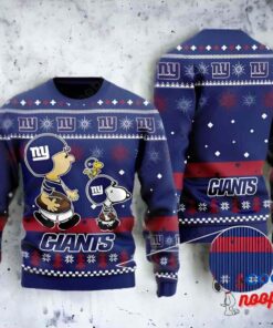 New York Giants Peanuts Snoopy Ugly Christmas Sweater 1