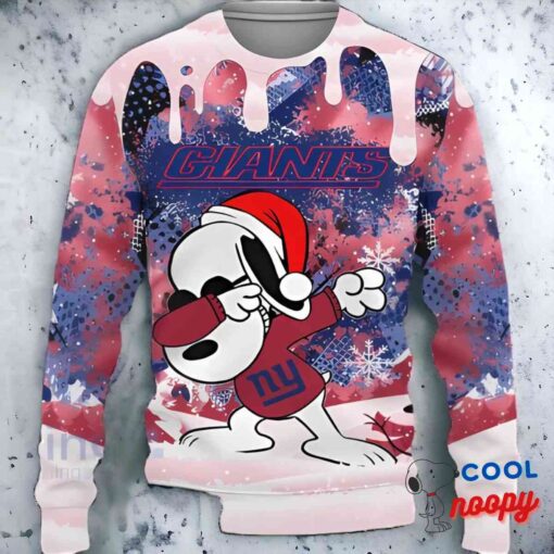 New York Giants Snoopy Dabbing The Peanuts Ugly Christmas Sweater 1