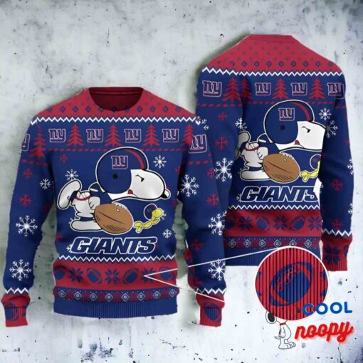 New York Giants Snoopy Nfl Christmas Ugly Sweater Gift 1