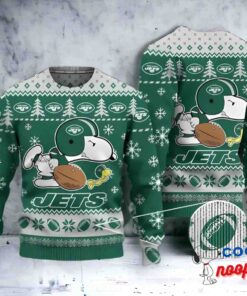 New York Jets Logos American Football Snoopy Dog Christmas Ugly Sweater 1