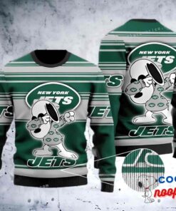 New York Jets Snoopy Ugly Christmas Sweater 1