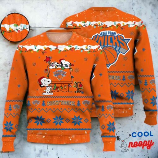 New York Knicks Snoopy Nba Ugly Christmas Sweater 1