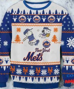 New York Mets Mlb Snoopy Ugly Xmas Sweater 1