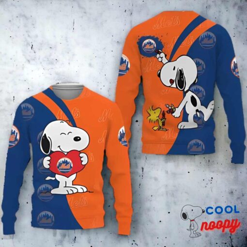 New York Mets Snoopy Cute Heart Funny Sweater Christmas 1