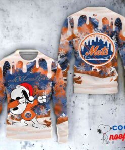 New York Mets Snoopy Dabbing The Peanuts Sports Dripping Matching Sweater Gift Ugly Christmas 1
