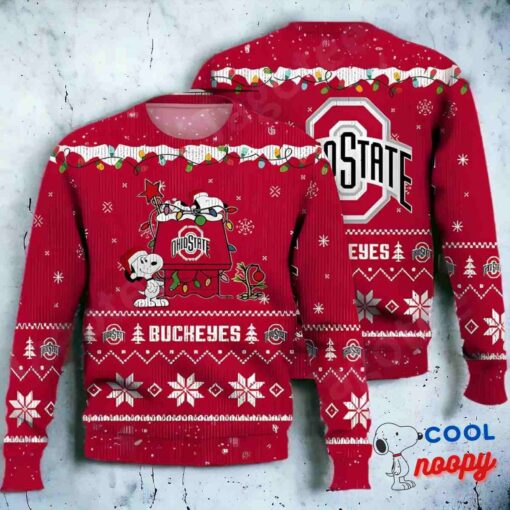 Ohio State Buckeyes Snoopy Ncaa Ugly Christmas Sweater 1