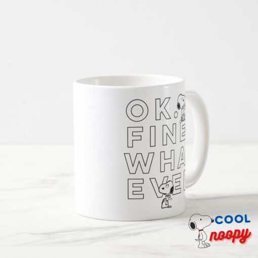 Ok Fine Whatever Snoopy Coffee Mug 2