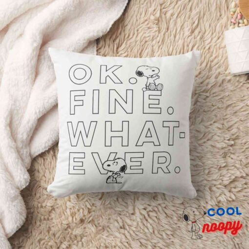 Ok Fine Whatever Snoopy Throw Pillow 8