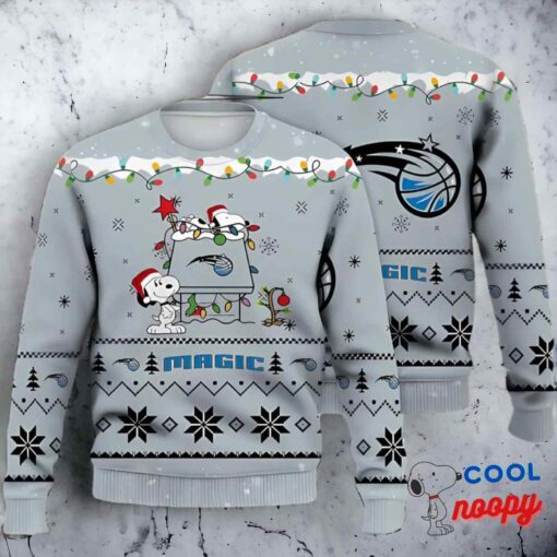 Oklahoma City Thunder Snoopy Christmas Light Woodstock Snoopy Ugly Christmas Sweater 1