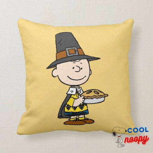 Peanuts Charlie Brown Pilgrim Throw Pillow 6