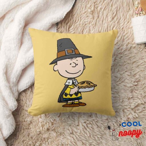 Peanuts Charlie Brown Pilgrim Throw Pillow 8