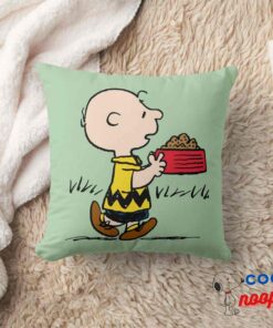 Peanuts Charlie Brown With Snoopys Dish Throw Pillow 8