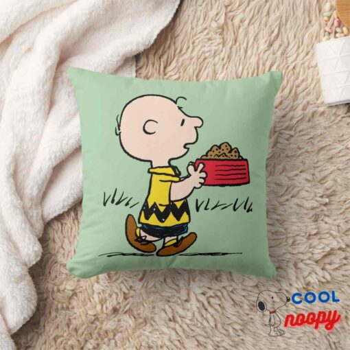 Peanuts Charlie Brown With Snoopys Dish Throw Pillow 8