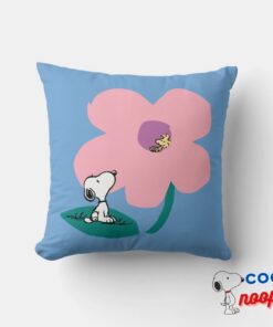 Peanuts Illustrating Nature Pink Flower Throw Pillow 6