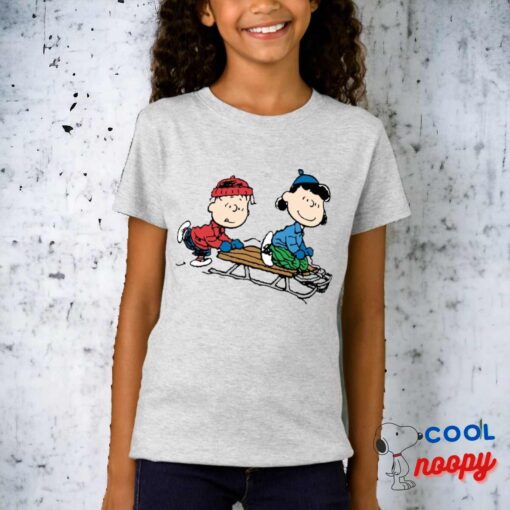 Peanuts Linus Lucy Sled Riding T Shirt 15