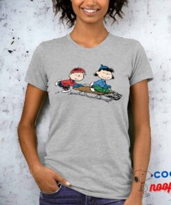 Peanuts Linus Lucy Sled Riding T Shirt 2
