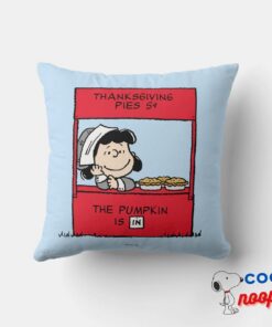 Peanuts Lucy Pilgrim Pie Stand Throw Pillow 4