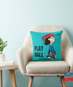 Peanuts Lucy Playing Baseball Throw Pillow 3