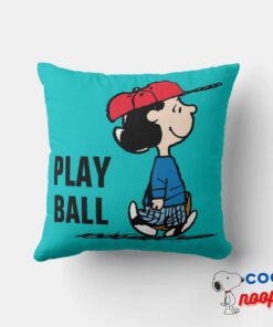 Peanuts Lucy Playing Baseball Throw Pillow 4