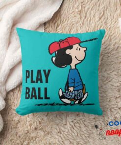 Peanuts Lucy Playing Baseball Throw Pillow 8