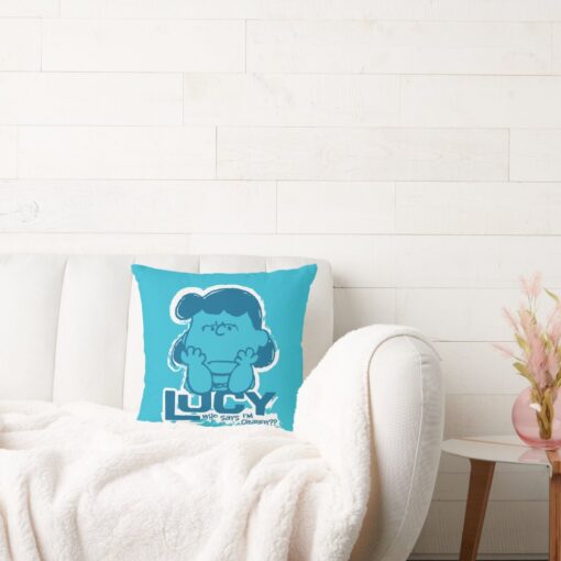 Peanuts Lucy Who Says Im Crabby Throw Pillow 2