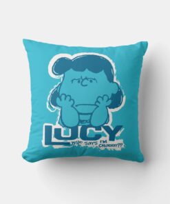Peanuts Lucy Who Says Im Crabby Throw Pillow 5