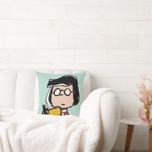 Peanuts Marcie Reading Throw Pillow 2