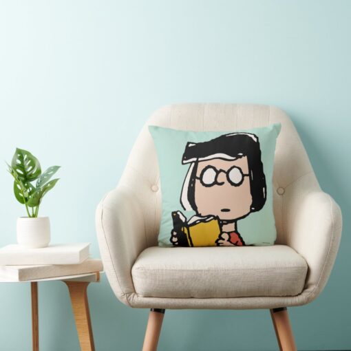 Peanuts Marcie Reading Throw Pillow 3