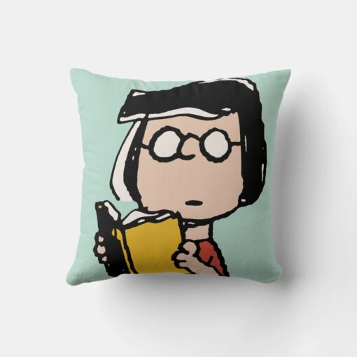Peanuts Marcie Reading Throw Pillow 4