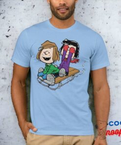 Peanuts Peppermint Patty Marcie Sled Riding T Shirt 15
